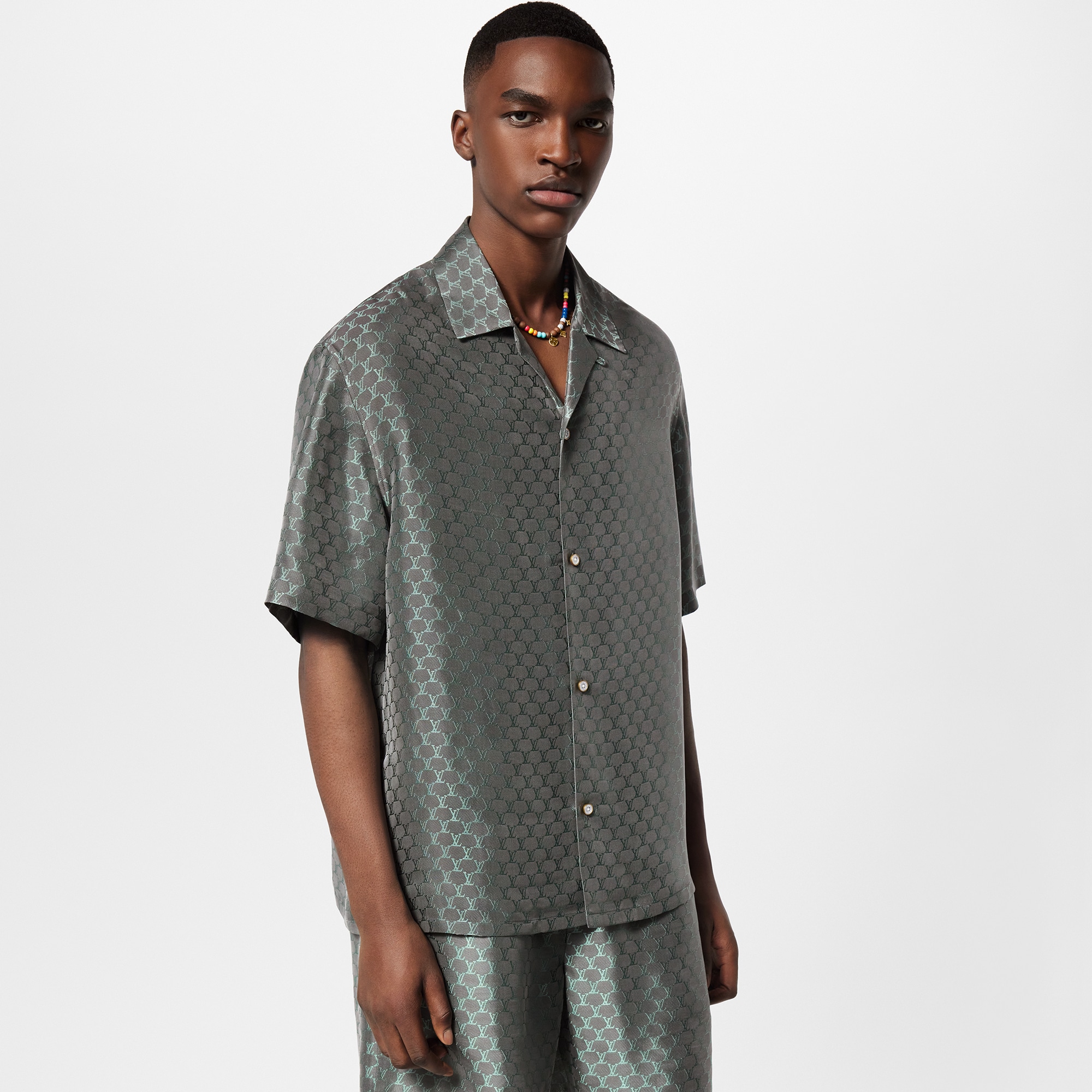 Short-Sleeved Jacquard Silk-Blend Shirt - Men - Ready-to-Wear 